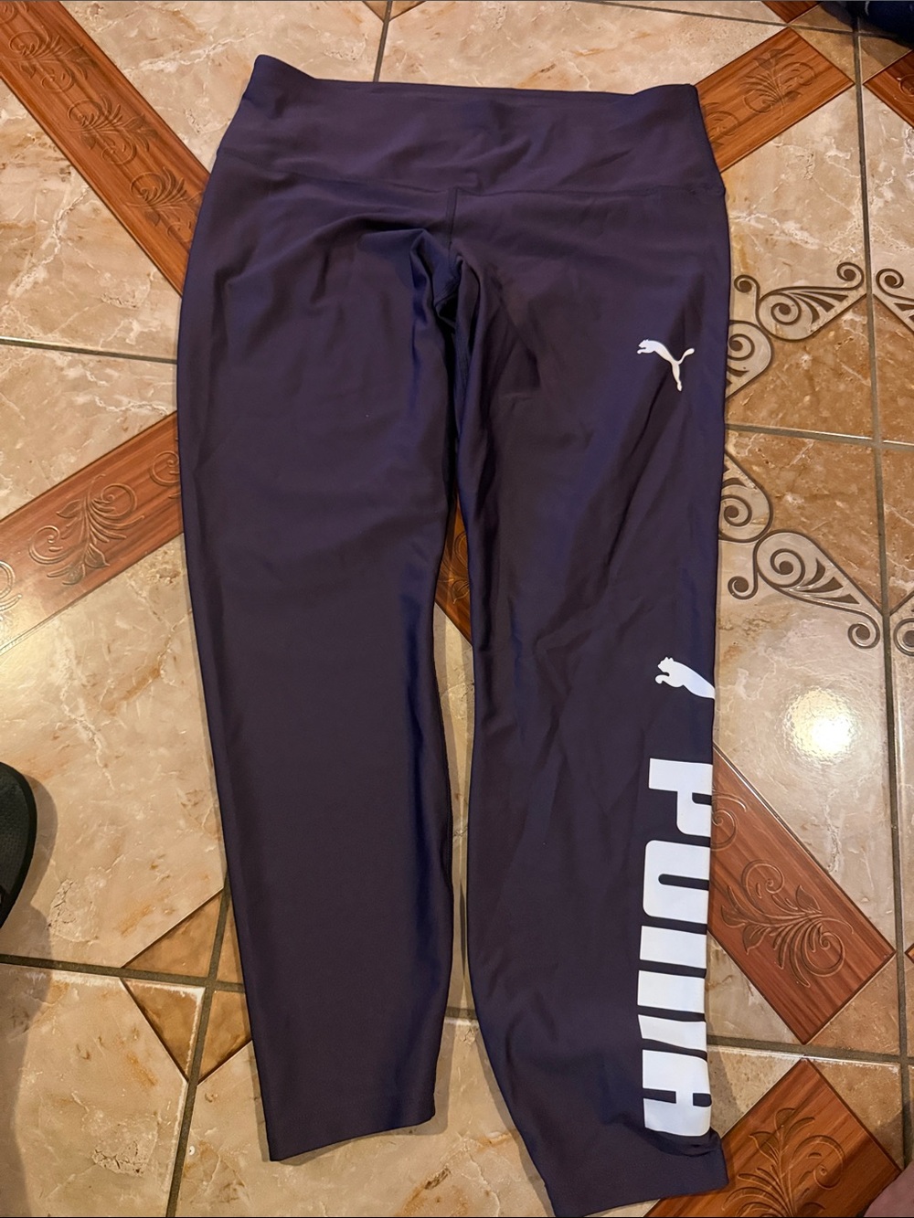 Puma Navy Blue Logo Girls' Leggings